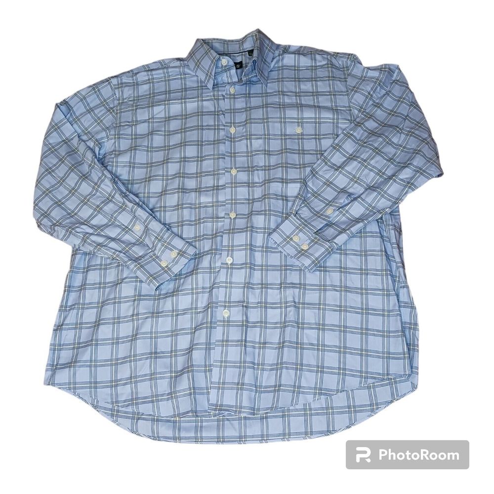 Orvis Light Blue Plaid Button-Down Shirt